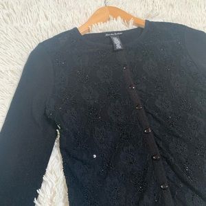 🦋Angora blend lace front cardigan